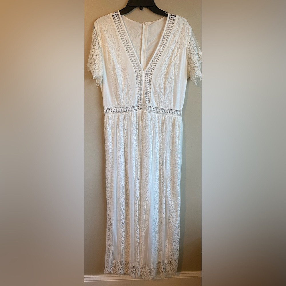 White Lace Wedding Anniversary Initiation Dress